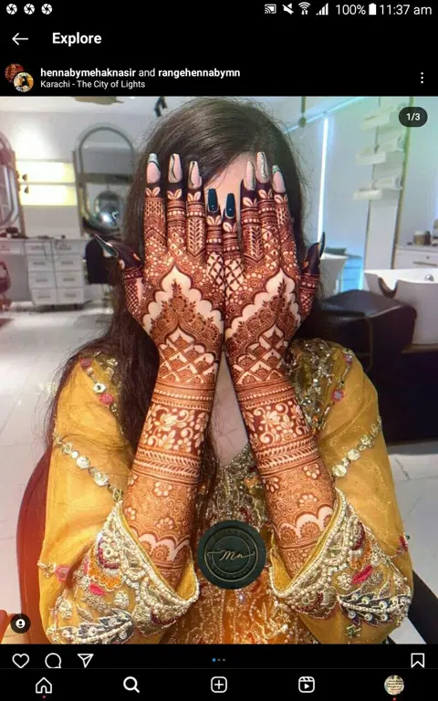 bridal pakistani figure arm mehndi design