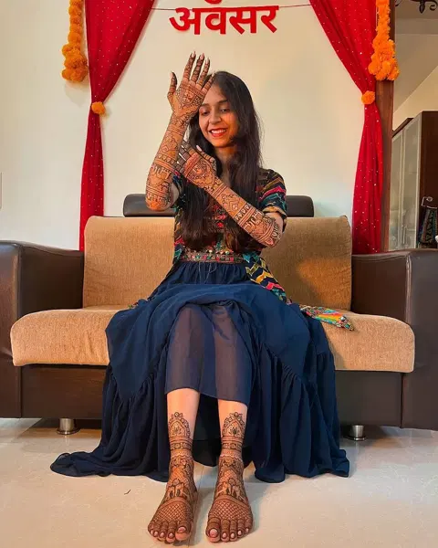 bridal jaal front hand mehndi design