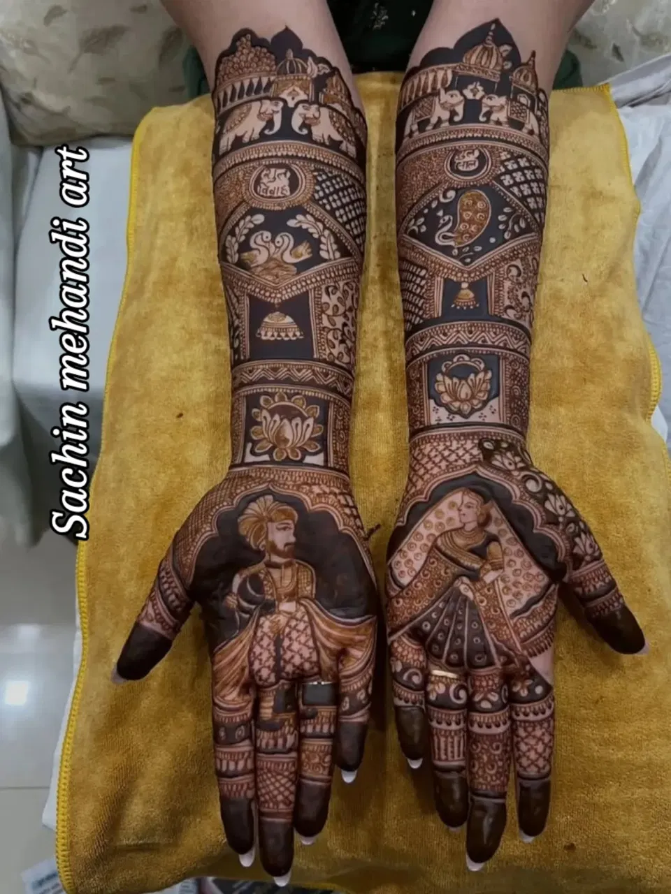 Full Hand Mehndi Design with Figures