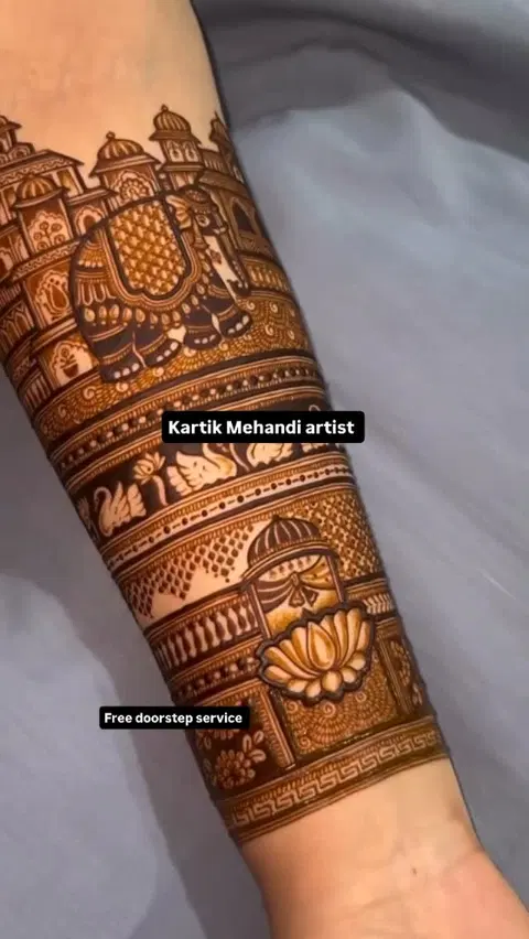 bridal full hand mehndi design