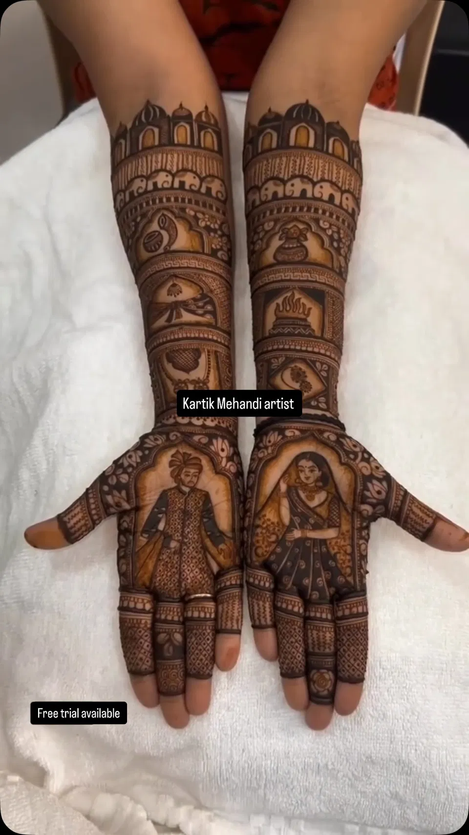 Bridal Full Hand Mehndi Design with Figures and Hearts (20)