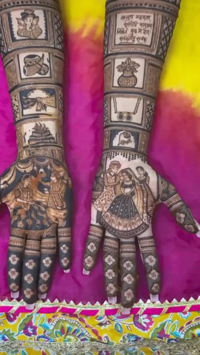Full Hand Mehndi Design with Figures (3)