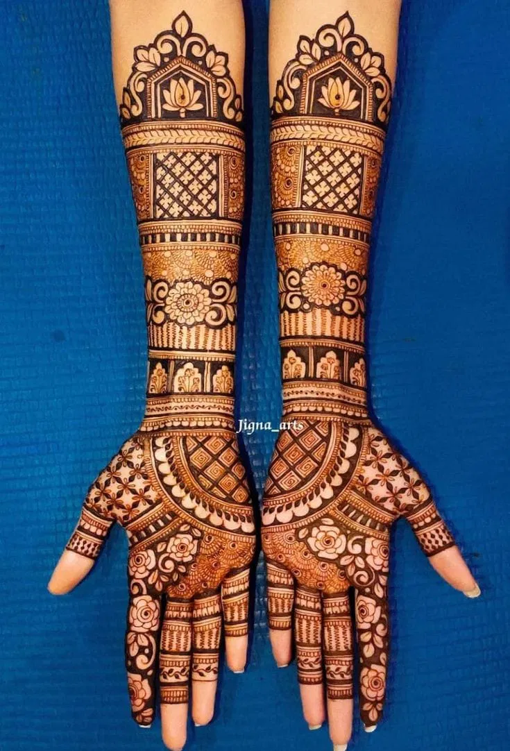 Bridal Front Hand Mehndi Design with Figures (6)