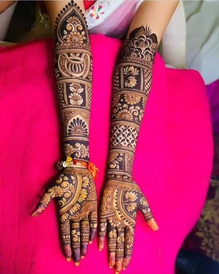 Bridal Front Hand Mehndi Design with Jaal (2)