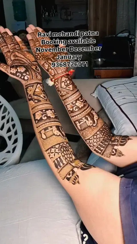 figure full hand mehndi design