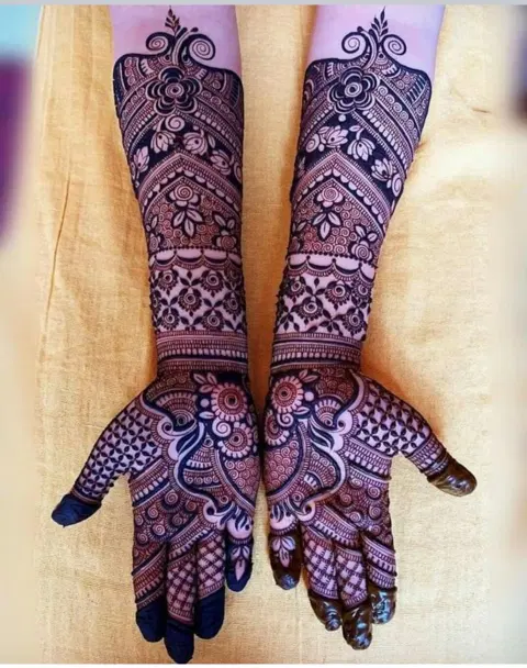bridal indian figure full hand mehndi design