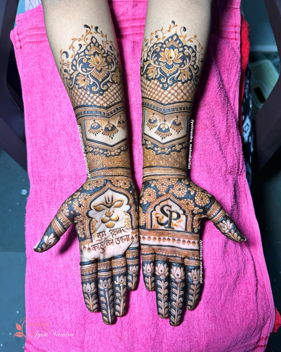 Bridal Full Hand Mehndi Design with Figures (66)
