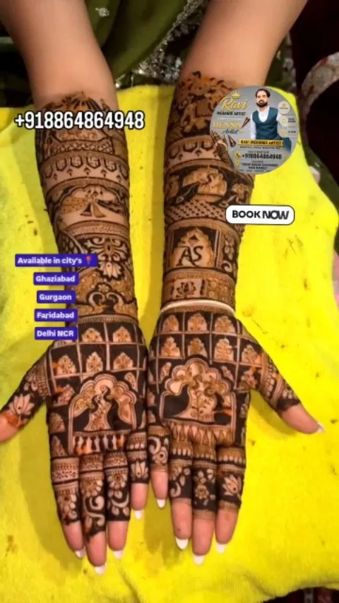 Full Hand Mehndi Design with Figures