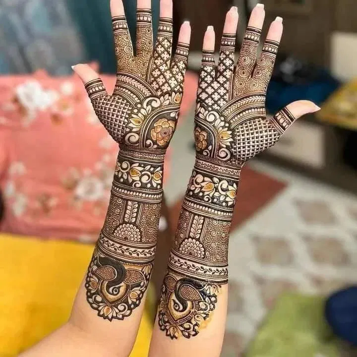 Bridal Indian Front Hand Mehndi Design