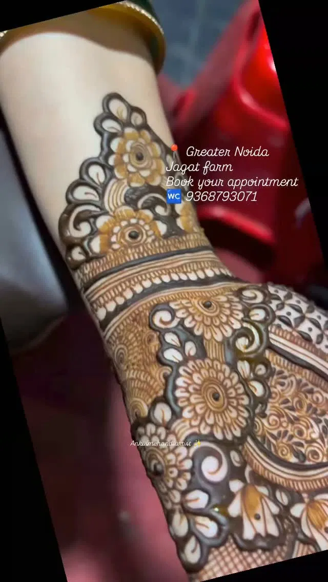 Full Hand Mehndi Design with Peacock
