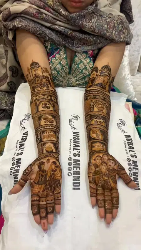 bridal figure full hand mehndi design