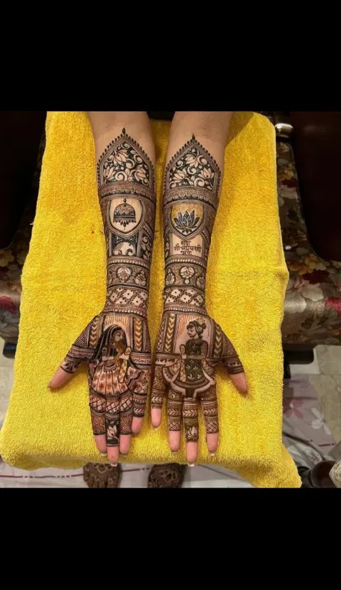 bridal stylish figure full hand mehndi design