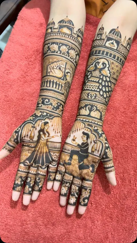 bridal figure full hand mehndi design