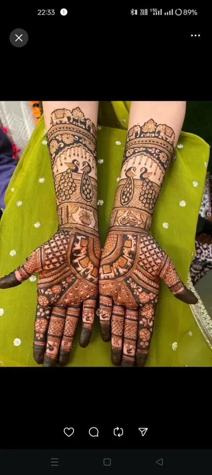 bridal stylish figure front hand mehndi design