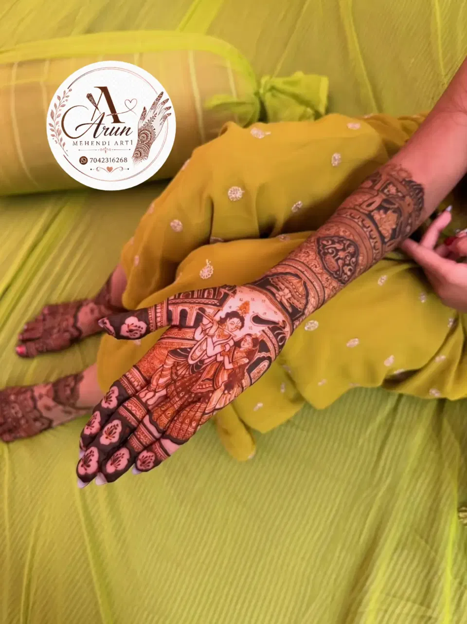 Bridal Mehndi Design with Figures