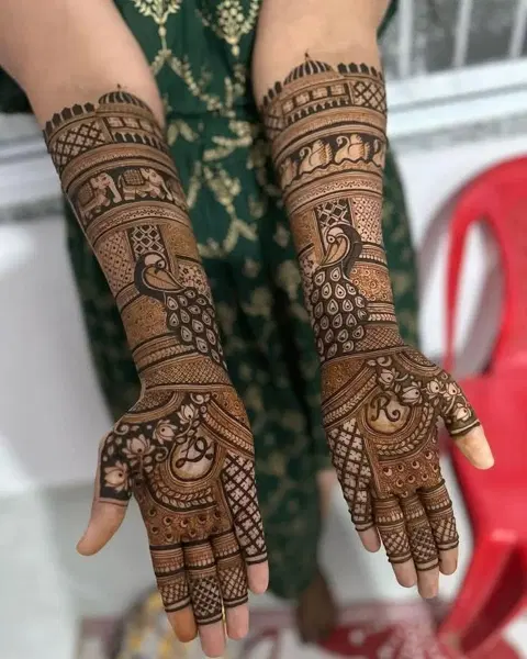 bridal stylish figure full hand mehndi design