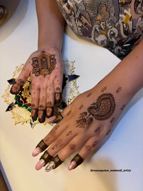 arabic bridal peacock mehndi design