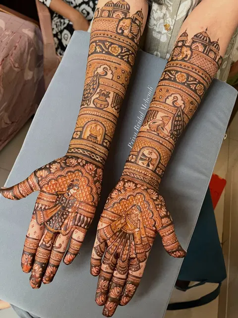 figure full hand mehndi design