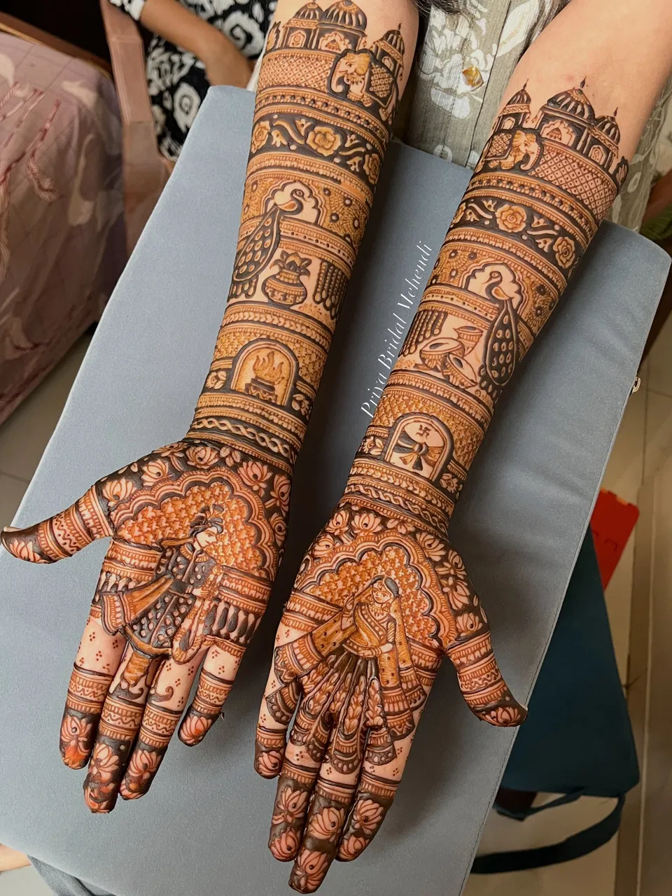 Full Hand Mehndi Design with Figures