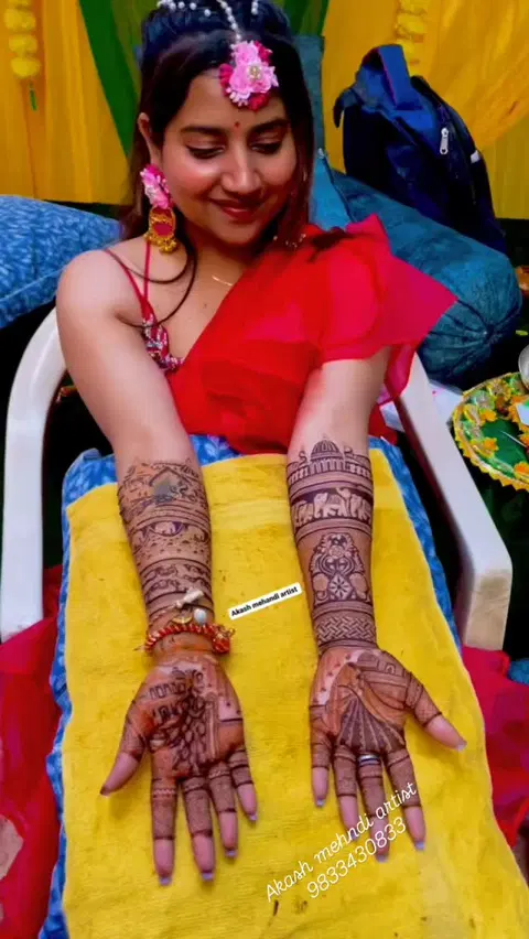 bridal stylish figure full hand mehndi design