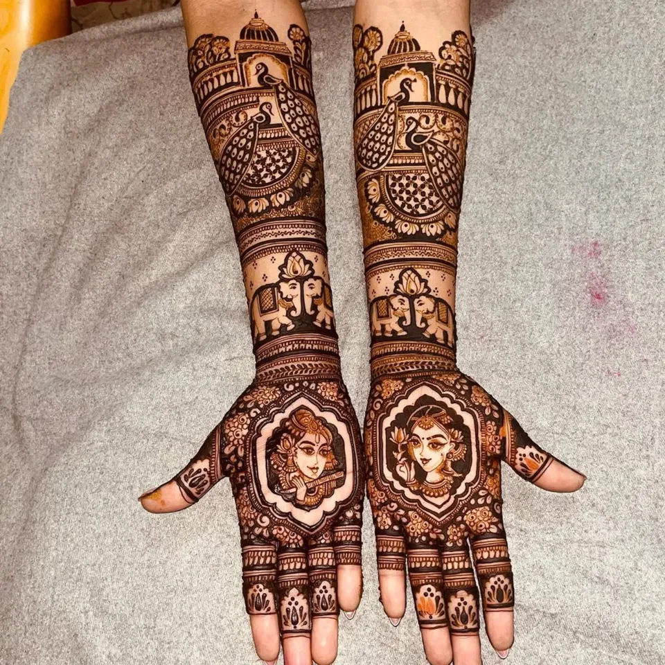 Full Hand Mehndi Design with Figures