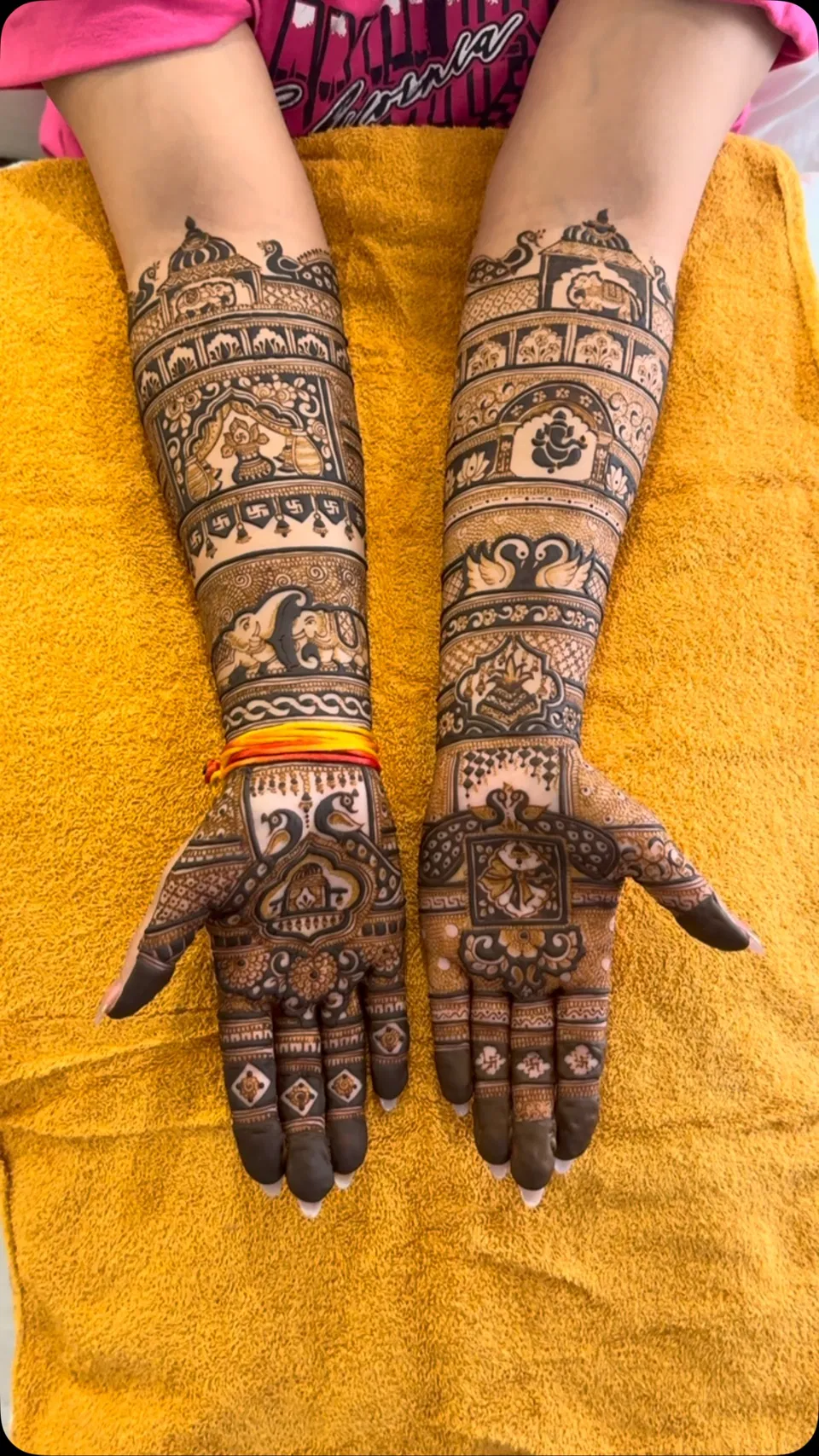 Bridal Full Hand Mehndi Design with Figures