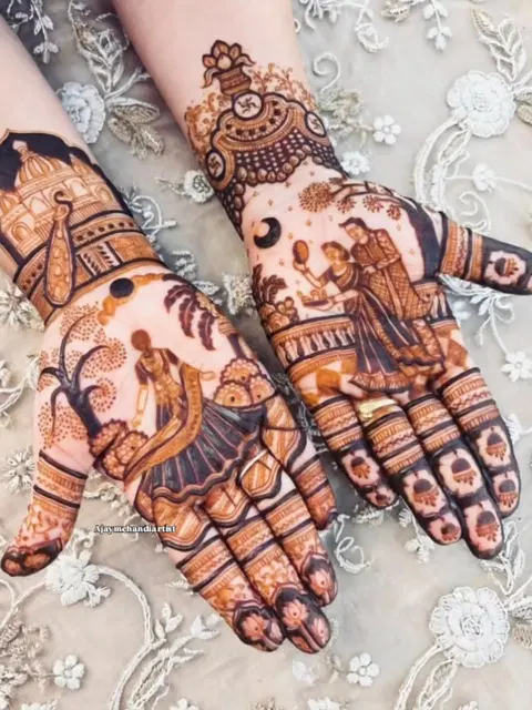 bridal stylish figure full hand mehndi design