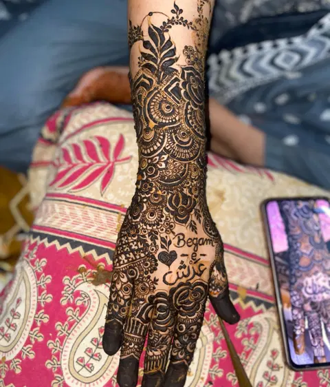 aesthetic full hand mehndi design