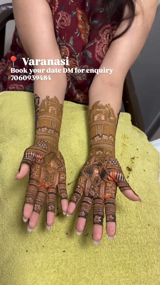 Bridal Mehndi Design with Figures
