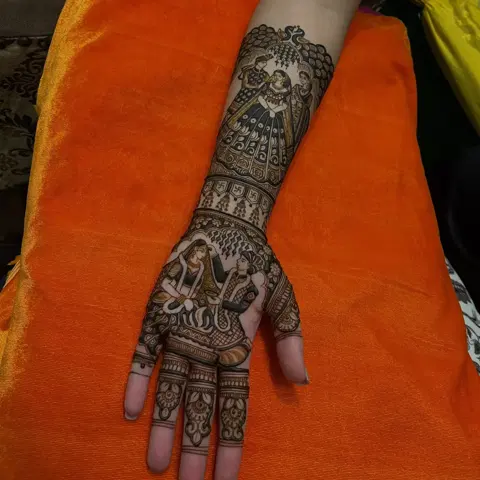 bridal full hand mehndi design