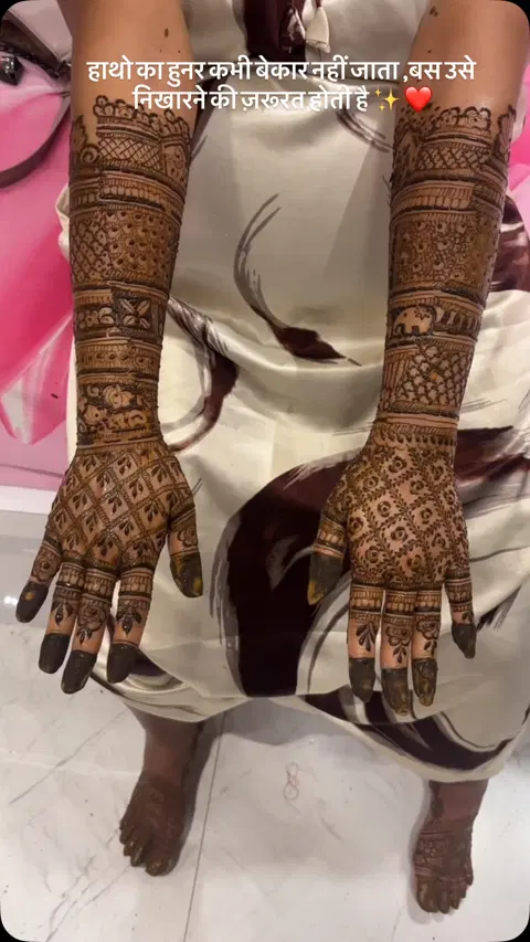 aesthetic full hand mehndi design