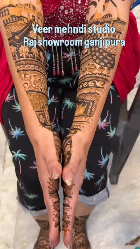 bridal full hand mehndi design