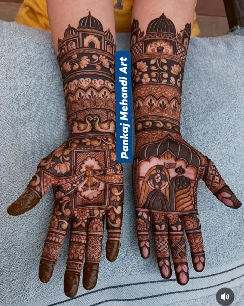 aesthetic figure full hand mehndi design