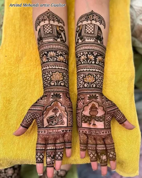 figure full hand mehndi design