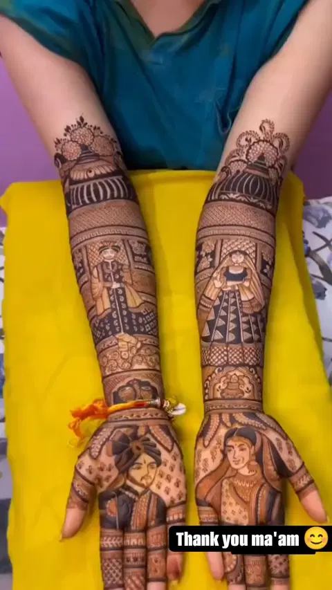 figure full hand mehndi design