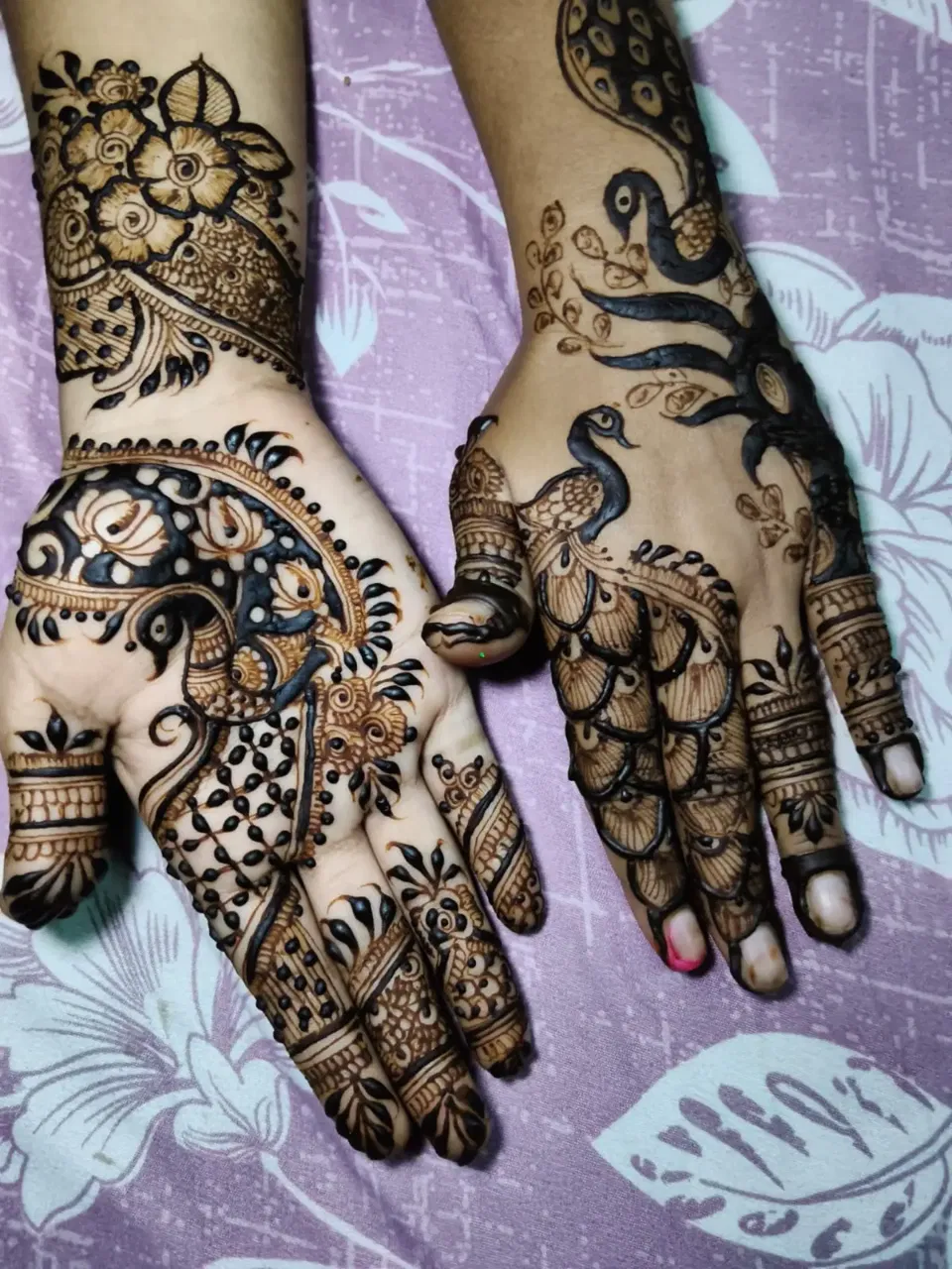 Mehndi Design with Figures and Peacock