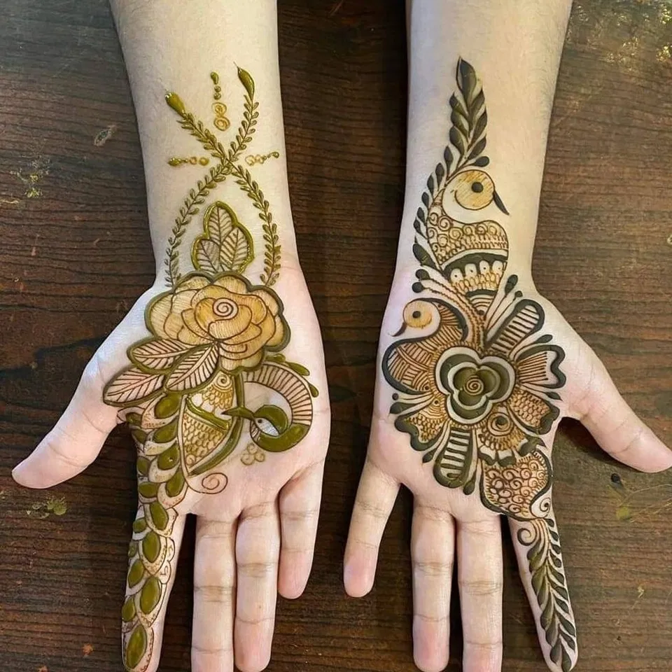 Arabic Mehndi Design with Peacock