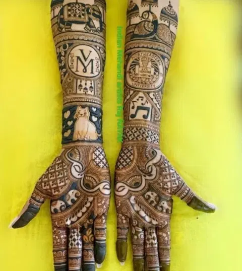 figure full hand mehndi design
