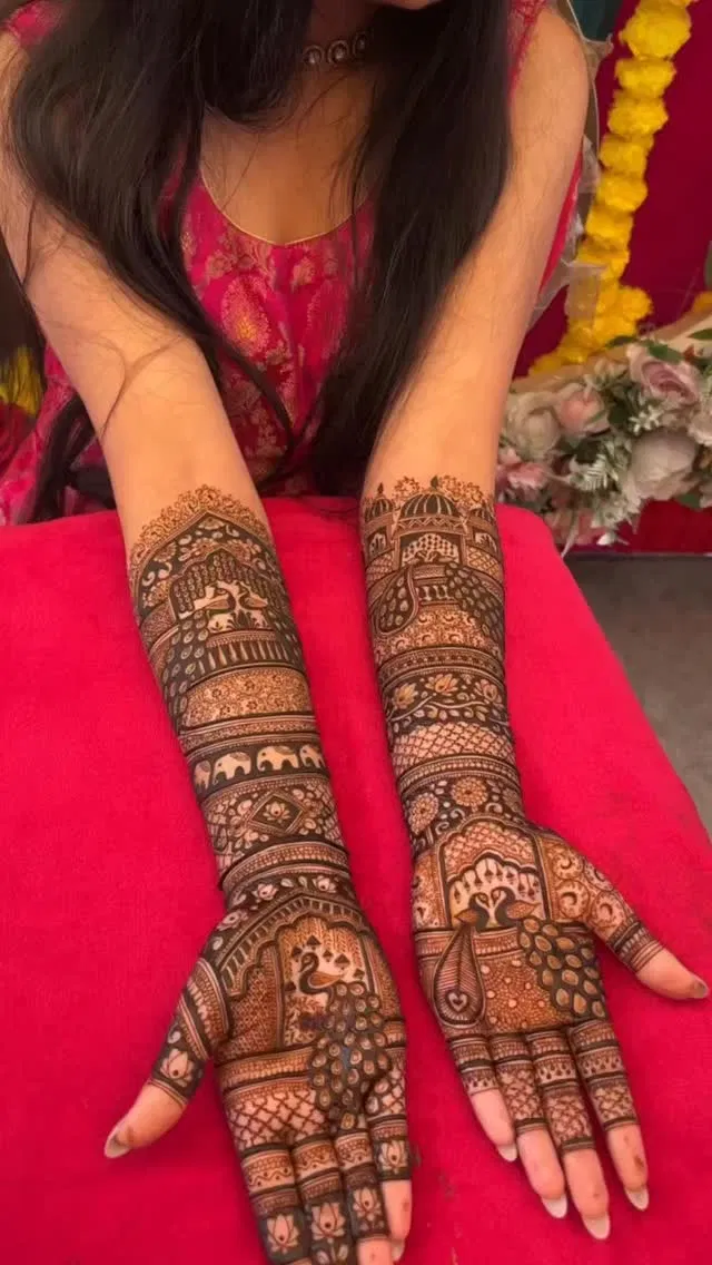 Full Hand Mehndi Design with Figures (3)