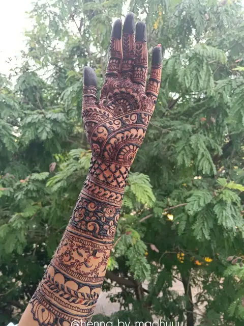 indian full hand mehndi design