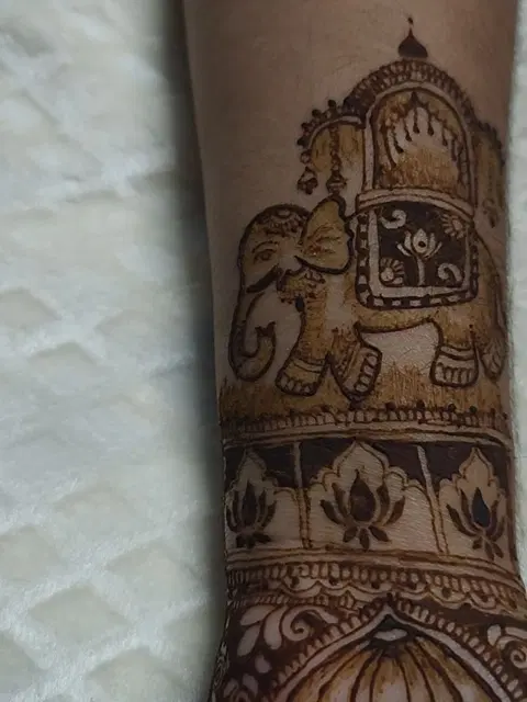 figure full hand mehndi design