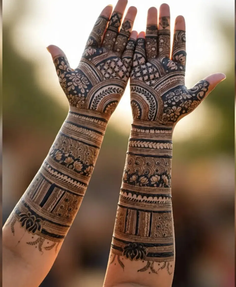 Full Hand Mehndi Design for Engagement