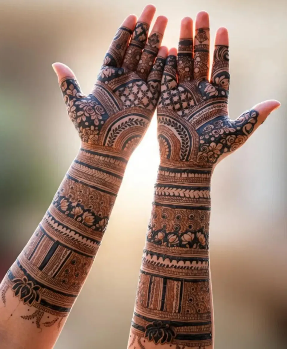 Full Hand Mehndi Design for Engagement (2)