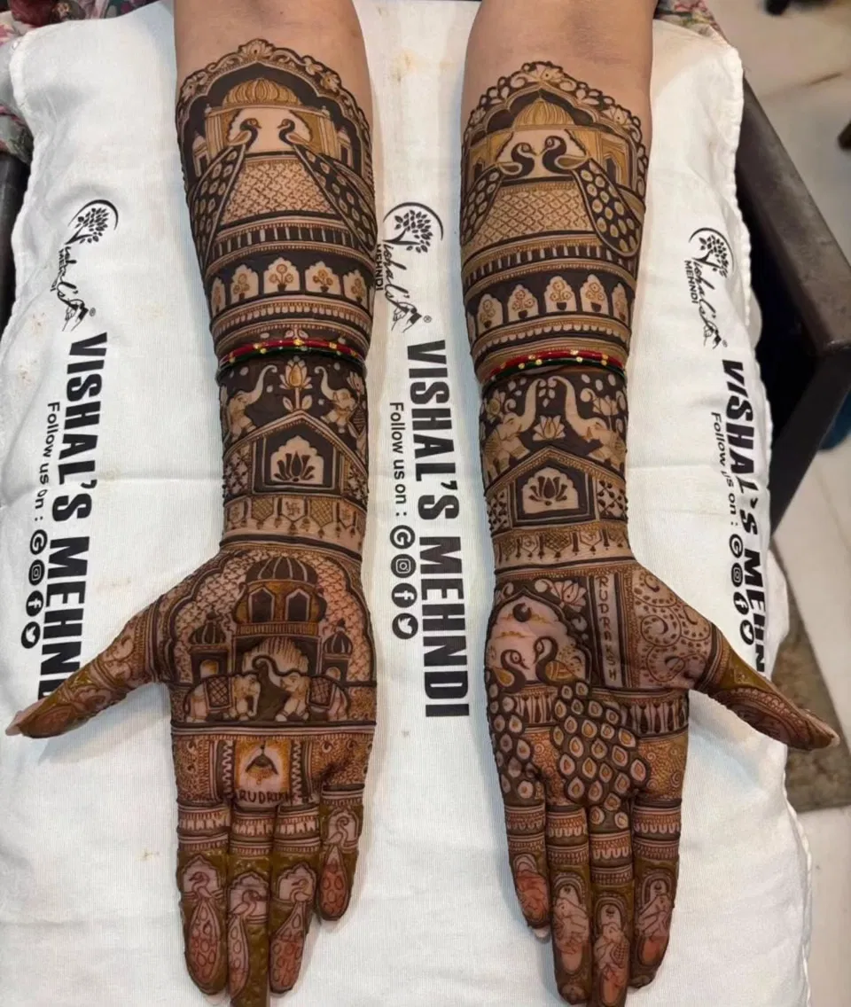 Full Hand Mehndi Design with Figures