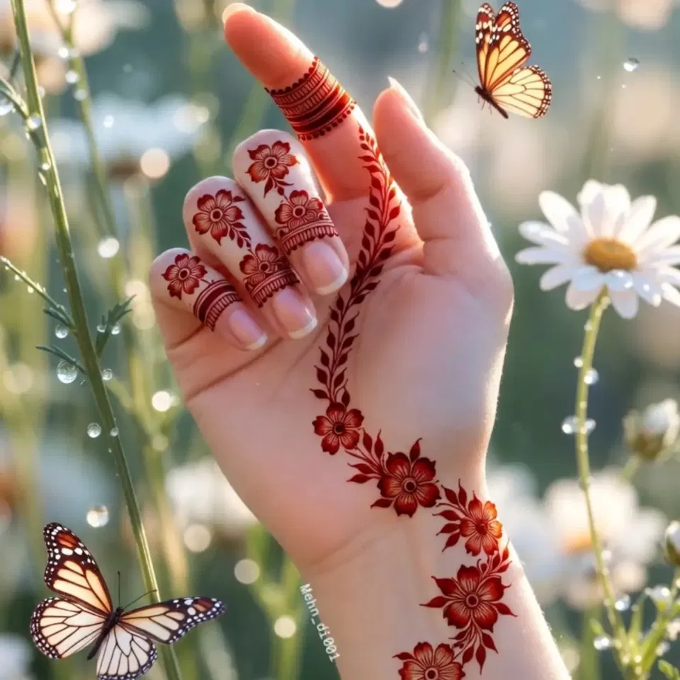 Bridal Simple Finger Mehndi Design