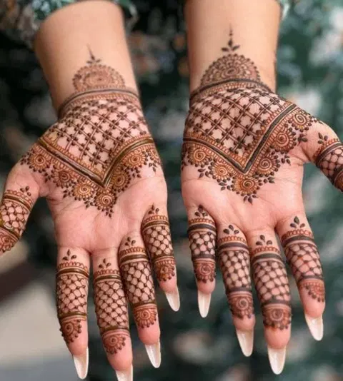 bridal simple figure finger mehndi design