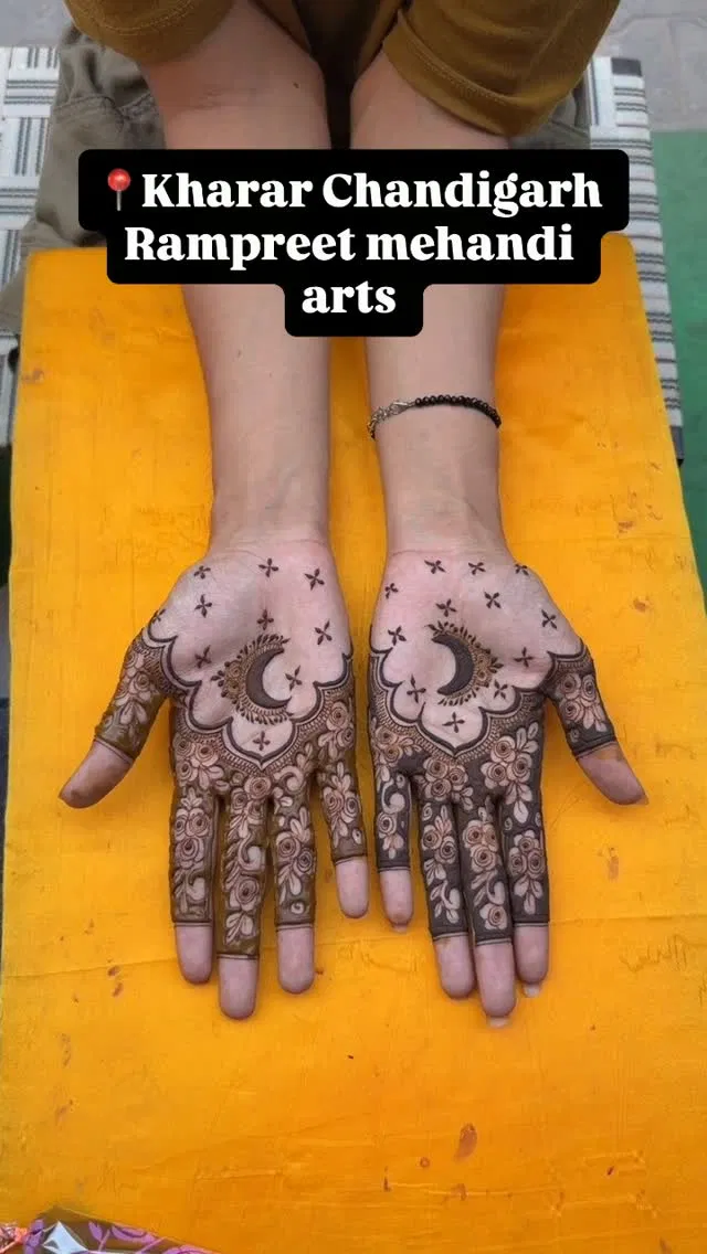Simple Mehndi Design with Moon