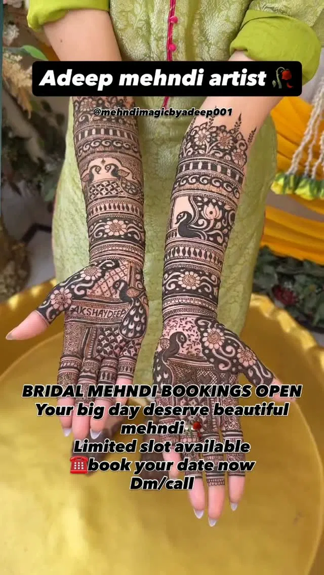 Aesthetic Full Hand Mehndi Design with Figures (2)