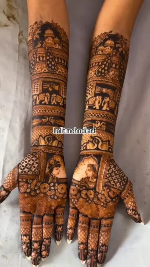 figure full hand mehndi design