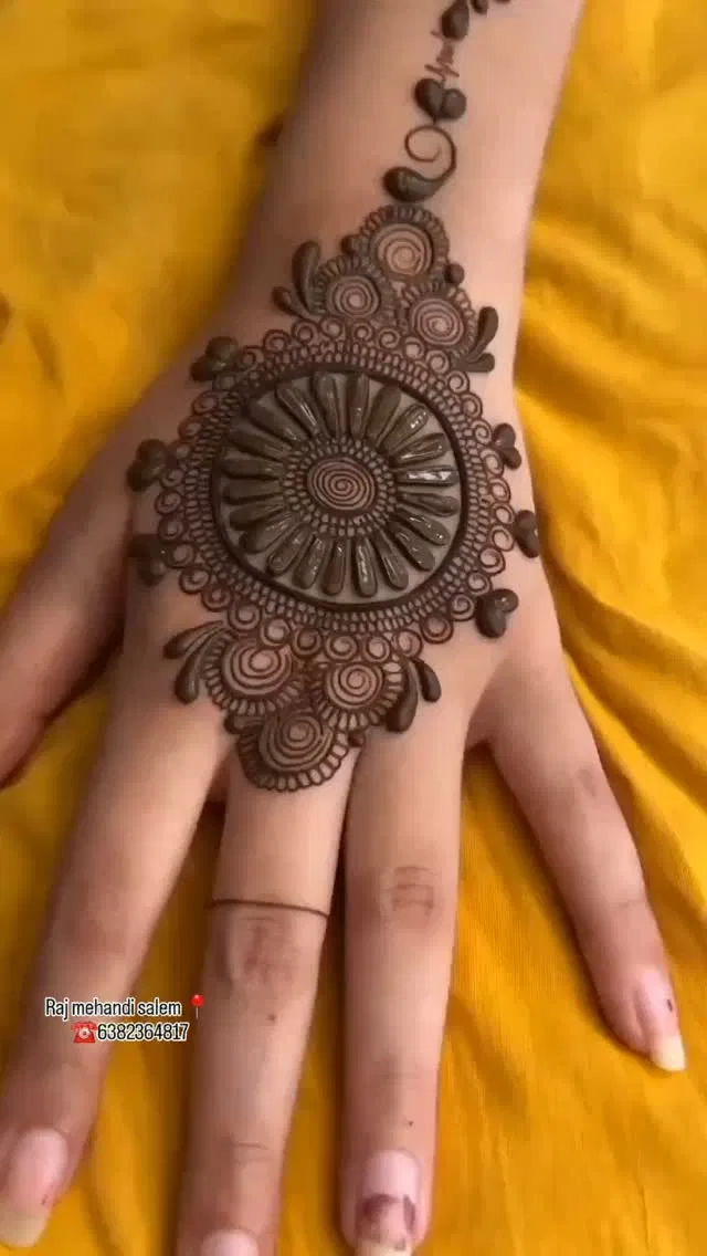 Simple Finger Mehndi Design with Gol Tikki